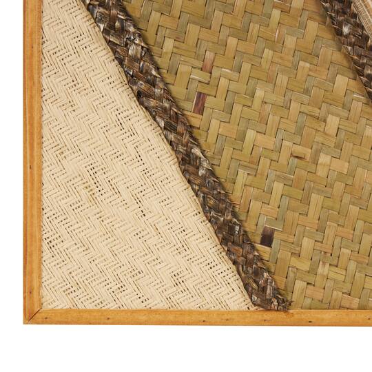 Brown Handmade Geometric Textured Mixed Media Diagonal Wall Décor Set